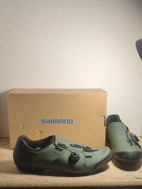 New Men's Shimano Dynalast SH-xC300 Olive Green Road Cycling Shoes US 12